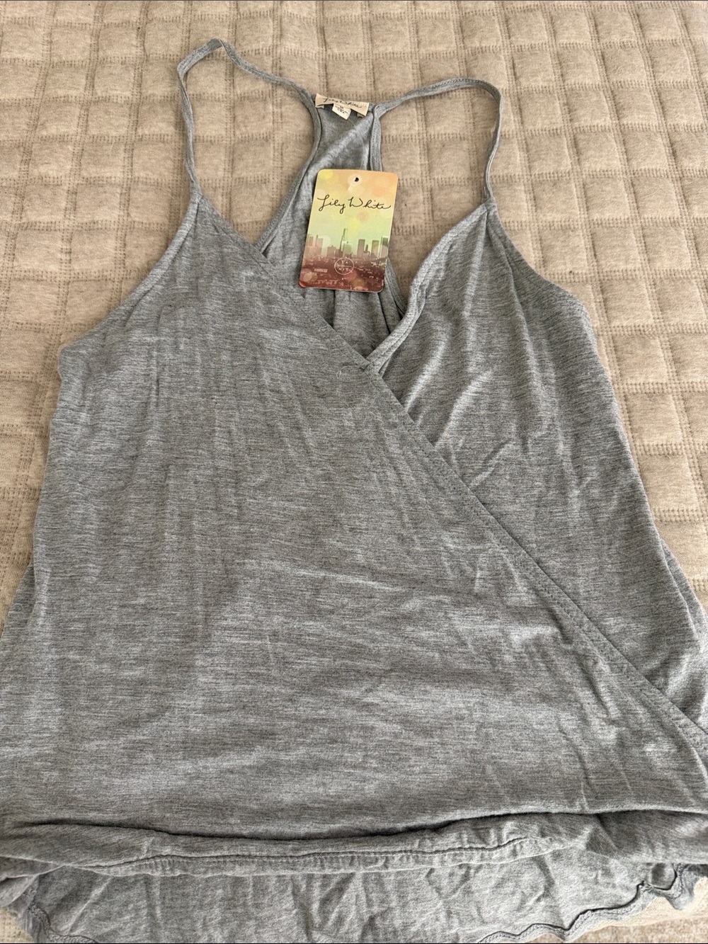 Lily White Heather Gray Racerback Camisole